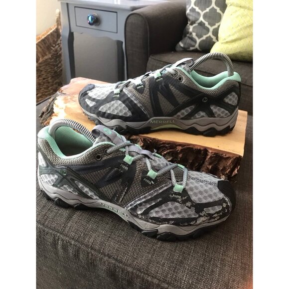 Merrill Grassbow Low Hiking Shoe/Sneaker/Boot Granite/Mint Size 8.5. Read - Picture 2 of 8